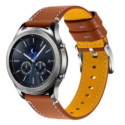 For Huawei Watch GT 2e/GT 2 46mm Stainless Steel Buckle Soft Cowhide Leather 22mm Universal Smart Watch Band Wrist Strap