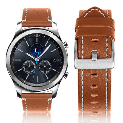 For Huawei Watch GT 2e/GT 2 46mm Stainless Steel Buckle Soft Cowhide Leather 22mm Universal Smart Watch Band Wrist Strap