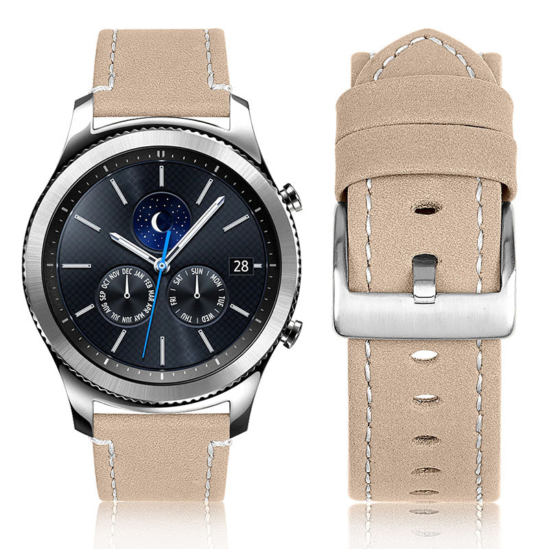 For Huawei Watch GT 2e/GT 2 46mm Stainless Steel Buckle Soft Cowhide Leather 22mm Universal Smart Watch Band Wrist Strap