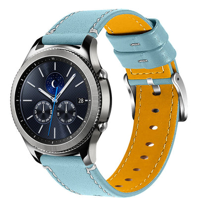 For Huawei Watch GT 2e/GT 2 46mm Stainless Steel Buckle Soft Cowhide Leather 22mm Universal Smart Watch Band Wrist Strap