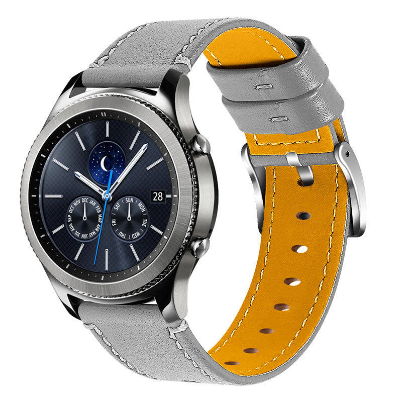 For Huawei Watch GT 2e/GT 2 46mm Stainless Steel Buckle Soft Cowhide Leather 22mm Universal Smart Watch Band Wrist Strap