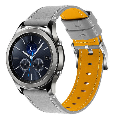 For Huawei Watch GT 2e/GT 2 46mm Stainless Steel Buckle Soft Cowhide Leather 22mm Universal Smart Watch Band Wrist Strap
