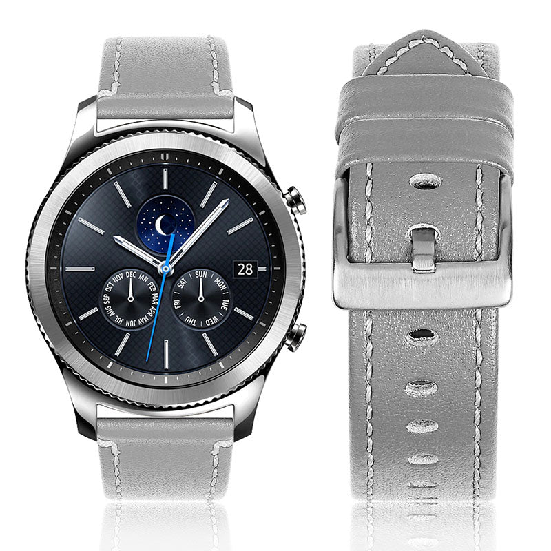 For Huawei Watch GT 2e/GT 2 46mm Stainless Steel Buckle Soft Cowhide Leather 22mm Universal Smart Watch Band Wrist Strap