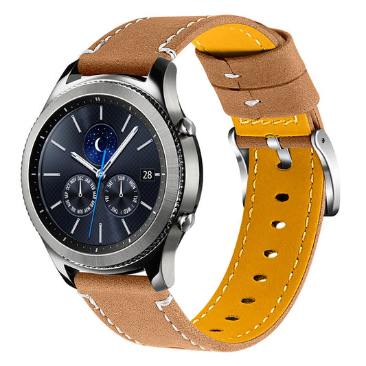For Huawei Watch GT 2e/GT 2 46mm Stainless Steel Buckle Soft Cowhide Leather 22mm Universal Smart Watch Band Wrist Strap