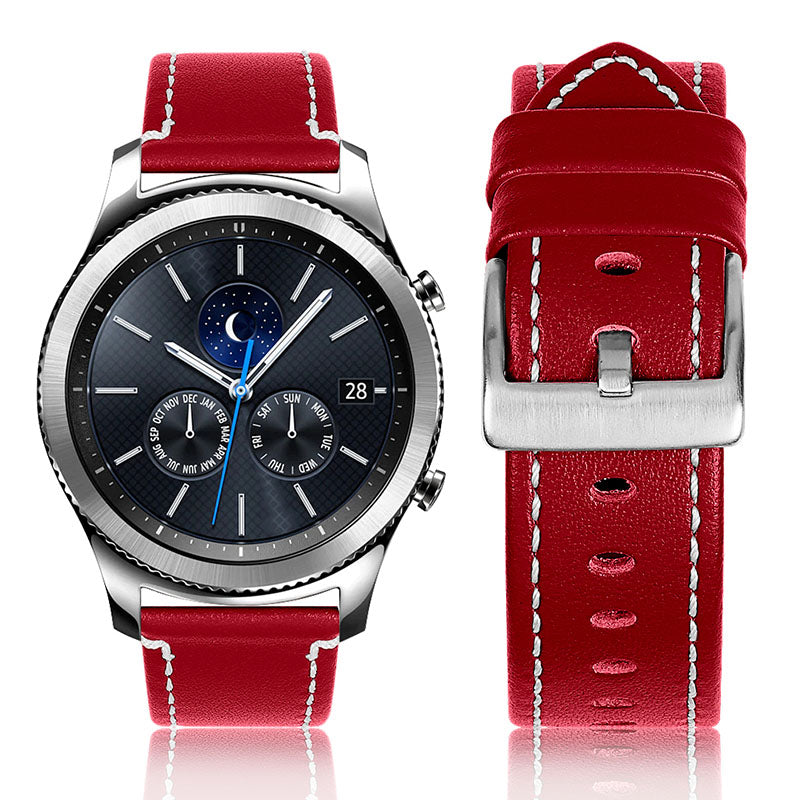 For Huawei Watch GT 2e/GT 2 46mm Stainless Steel Buckle Soft Cowhide Leather 22mm Universal Smart Watch Band Wrist Strap