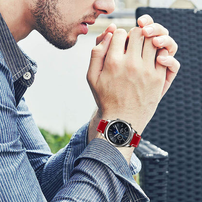 For Huawei Watch GT 2e/GT 2 46mm Stainless Steel Buckle Soft Cowhide Leather 22mm Universal Smart Watch Band Wrist Strap