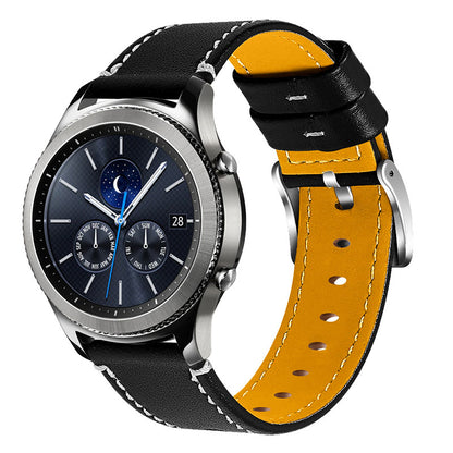 For Huawei Watch GT 2e/GT 2 46mm Stainless Steel Buckle Soft Cowhide Leather 22mm Universal Smart Watch Band Wrist Strap