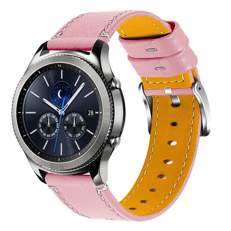 For Huawei Watch GT 2e/GT 2 46mm Stainless Steel Buckle Soft Cowhide Leather 22mm Universal Smart Watch Band Wrist Strap