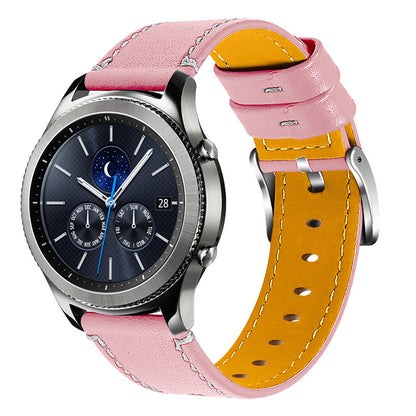 For Huawei Watch GT 2e/GT 2 46mm Stainless Steel Buckle Soft Cowhide Leather 22mm Universal Smart Watch Band Wrist Strap
