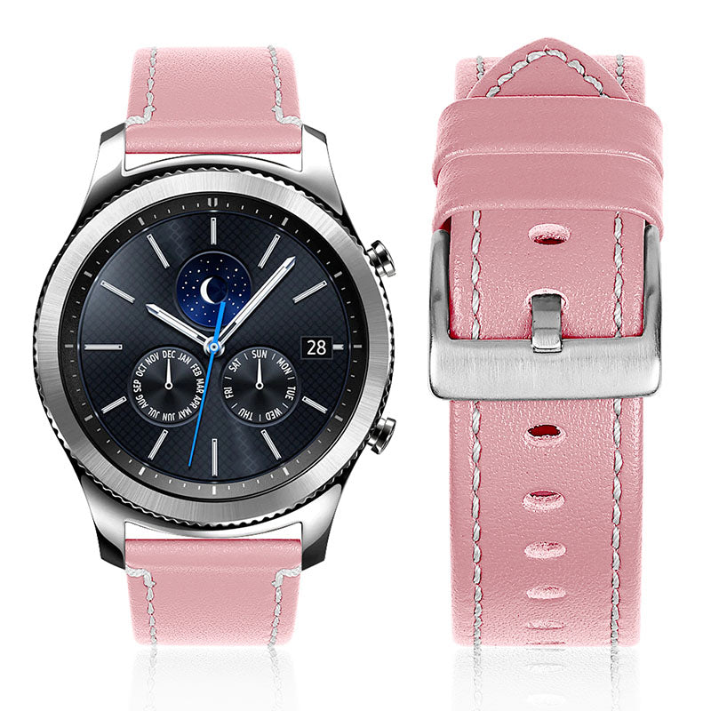 For Huawei Watch GT 2e/GT 2 46mm Stainless Steel Buckle Soft Cowhide Leather 22mm Universal Smart Watch Band Wrist Strap