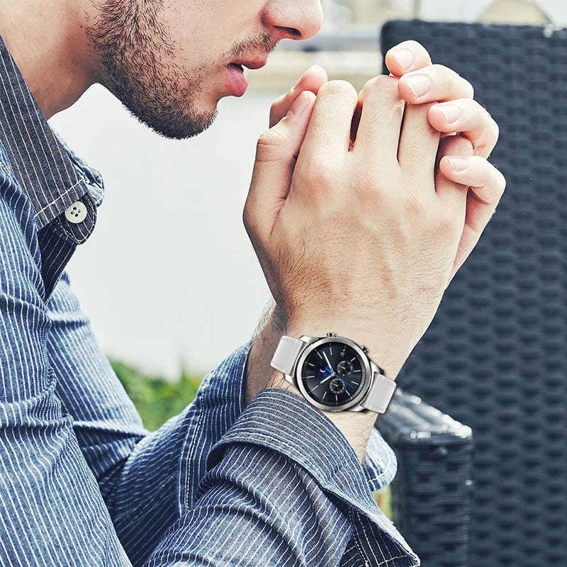 For Huawei Watch GT 2e/GT 2 46mm Stainless Steel Buckle Soft Cowhide Leather 22mm Universal Smart Watch Band Wrist Strap