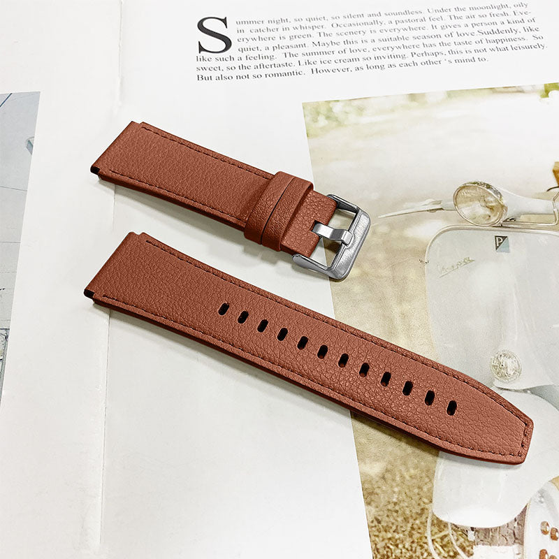 For Huawei Watch GT 2e/GT 2 46mm Stylish Cowhide Genuine Leather Double-sided Textured Watch Band Wrist Strap
