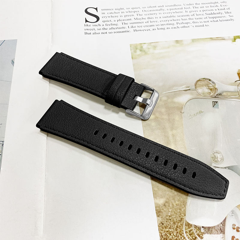 For Huawei Watch GT 2e/GT 2 46mm Stylish Cowhide Genuine Leather Double-sided Textured Watch Band Wrist Strap