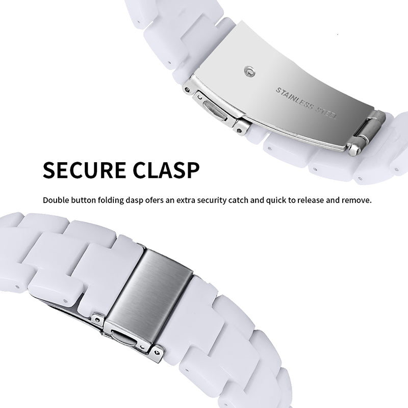 For Huawei Watch 2/Watch GT 2 42mm Resin Watch Band Wrist Strap Replacement 20mm with Stainless Steel Buckle