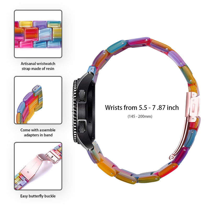 For Huawei Watch 2/Watch GT 2 42mm Resin Watch Band Wrist Strap Replacement 20mm with Stainless Steel Buckle