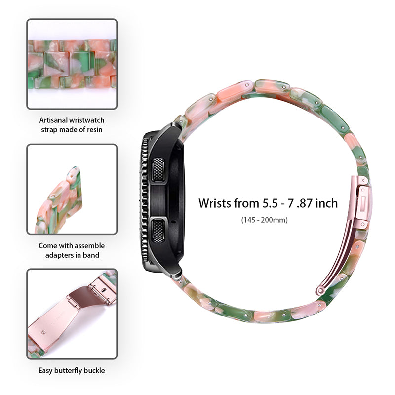 For Huawei Watch 2/Watch GT 2 42mm Resin Watch Band Wrist Strap Replacement 20mm with Stainless Steel Buckle