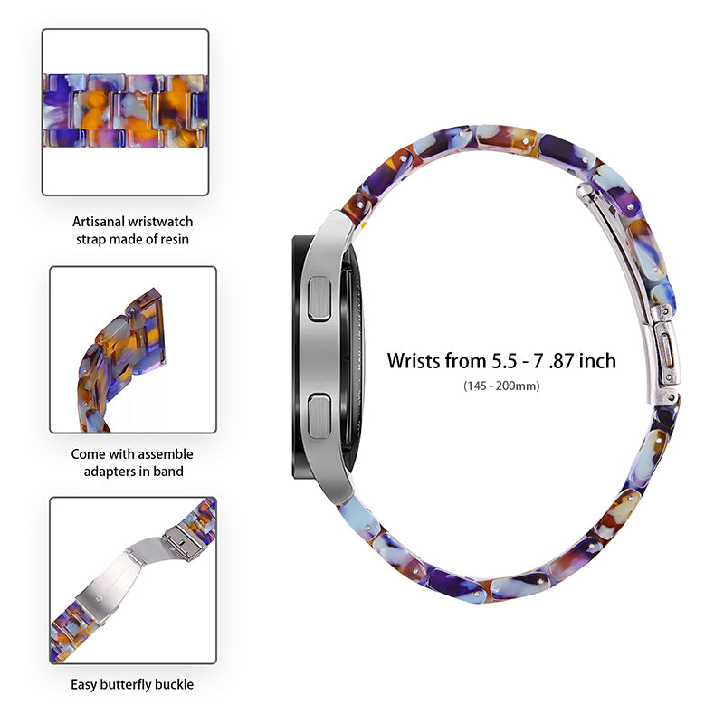 For Huawei Watch 2/Watch GT 2 42mm Resin Watch Band Wrist Strap Replacement 20mm with Stainless Steel Buckle