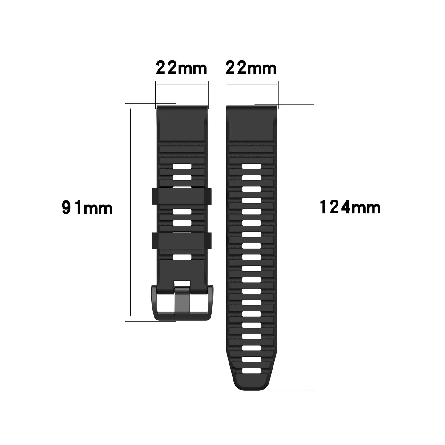 For Garmin Fenix 7/Epix Solid Color Quick Release Silicone Watch Band Replacement Wrist Strap 22mm