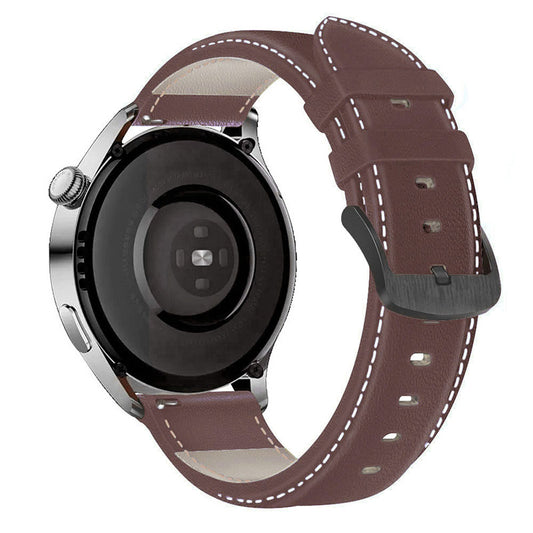 For HUAWEI Watch GT3/Samsung Galaxy Watch 46mm Leather Watch Band 22mm Universal Watch Strap with Buckle