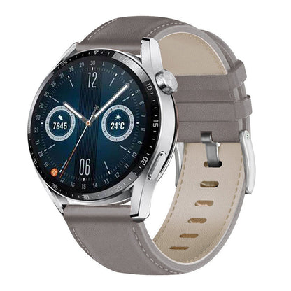For HUAWEI Watch GT3/Samsung Galaxy Watch 46mm/Gear S3 Classic Leather Watch Band 22mm Universal Watch Strap with Buckle