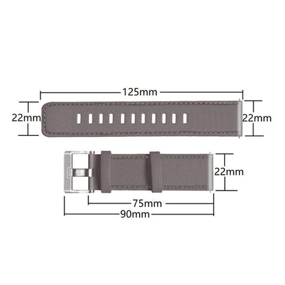 For HUAWEI Watch GT3/Samsung Galaxy Watch 46mm/Gear S3 Classic Leather Watch Band 22mm Universal Watch Strap with Buckle