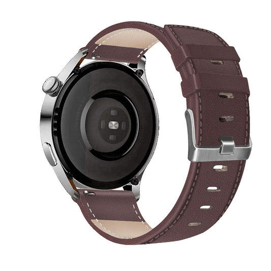 For HUAWEI Watch GT3/Samsung Galaxy Watch 46mm/Gear S3 Classic Leather Watch Band 22mm Universal Watch Strap with Buckle