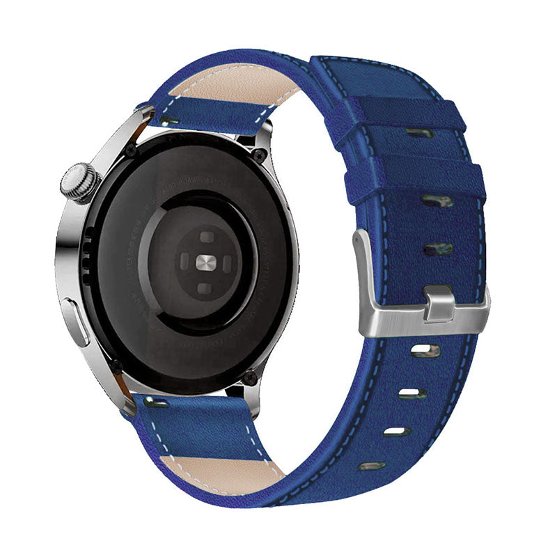 For HUAWEI Watch GT3/Samsung Galaxy Watch 46mm/Gear S3 Classic Leather Watch Band 22mm Universal Watch Strap with Buckle