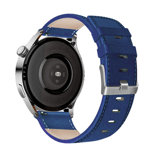 For HUAWEI Watch GT3/Samsung Galaxy Watch 46mm/Gear S3 Classic Leather Watch Band 22mm Universal Watch Strap with Buckle