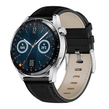 For HUAWEI Watch GT3/Samsung Galaxy Watch 46mm/Gear S3 Classic Leather Watch Band 22mm Universal Watch Strap with Buckle