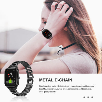 20mm Stainless Steel Watchband for Huami Amazfit GTS Samsung Gear S2 Classic Garmin Vivoactive 3 Universal Rhinestone Decorative D-chain Watch Strap
