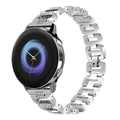 For Huawei Watch GT 2e Samsung Galaxy Watch 46mm Universal 22mm Rhinestone Decorative D-chain Watch Strap Stainless Steel Watchband