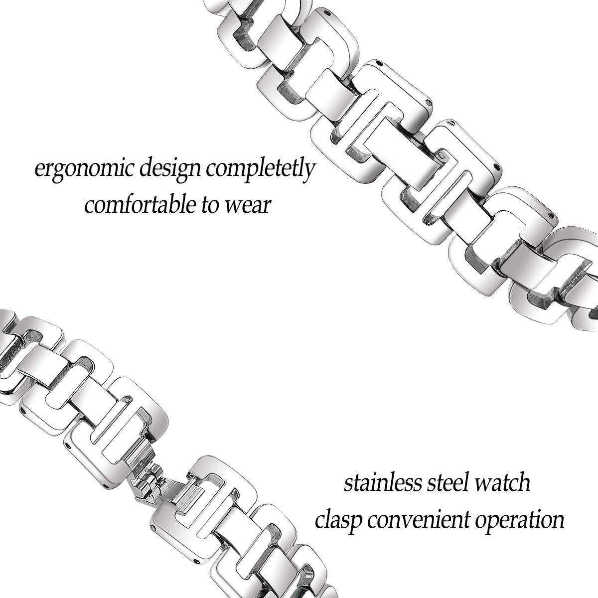 For Huawei Watch GT 2e Samsung Galaxy Watch 46mm Universal 22mm Rhinestone Decorative D-chain Watch Strap Stainless Steel Watchband