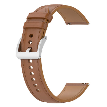 For Huawei Watch GT/Samsung Gear S3/Galaxy Watch 46mm Smart Watch Band 22mm Universal Stitching Line First Layer Cowhide Solid Color Strap