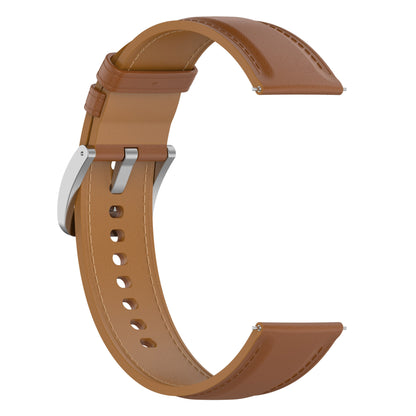 For Huawei Watch GT/Samsung Gear S3/Galaxy Watch 46mm Smart Watch Band 22mm Universal Stitching Line First Layer Cowhide Solid Color Strap