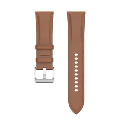 For Huawei Watch GT/Samsung Gear S3/Galaxy Watch 46mm Smart Watch Band 22mm Universal Stitching Line First Layer Cowhide Solid Color Strap