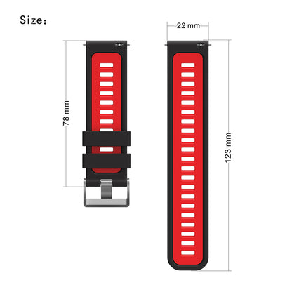 For Huawei Watch GT 3 (46mm) Dual Color 22mm Silicone Watch Strap Replacement Wrist Band