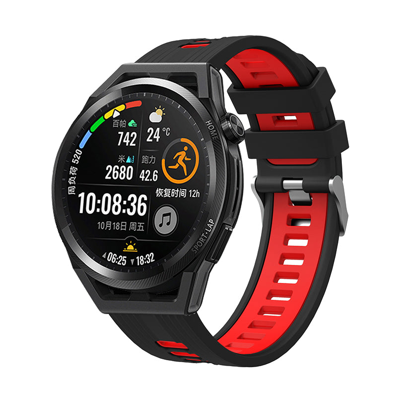 For Huawei Watch GT 3 (46mm) Dual Color 22mm Silicone Watch Strap Replacement Wrist Band