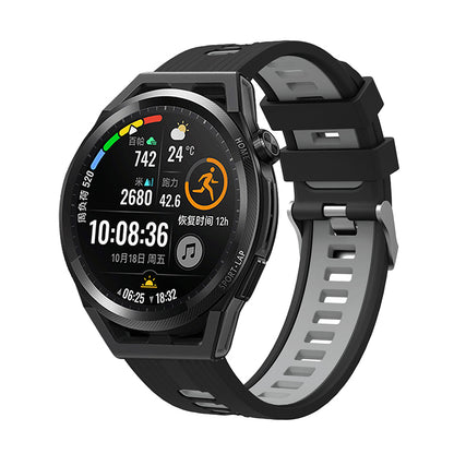 For Huawei Watch GT 3 (46mm) Dual Color 22mm Silicone Watch Strap Replacement Wrist Band