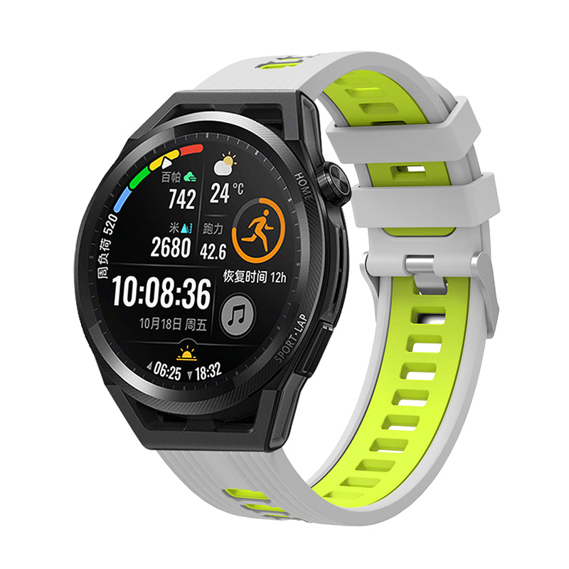 For Huawei Watch GT 3 (46mm) Dual Color 22mm Silicone Watch Strap Replacement Wrist Band