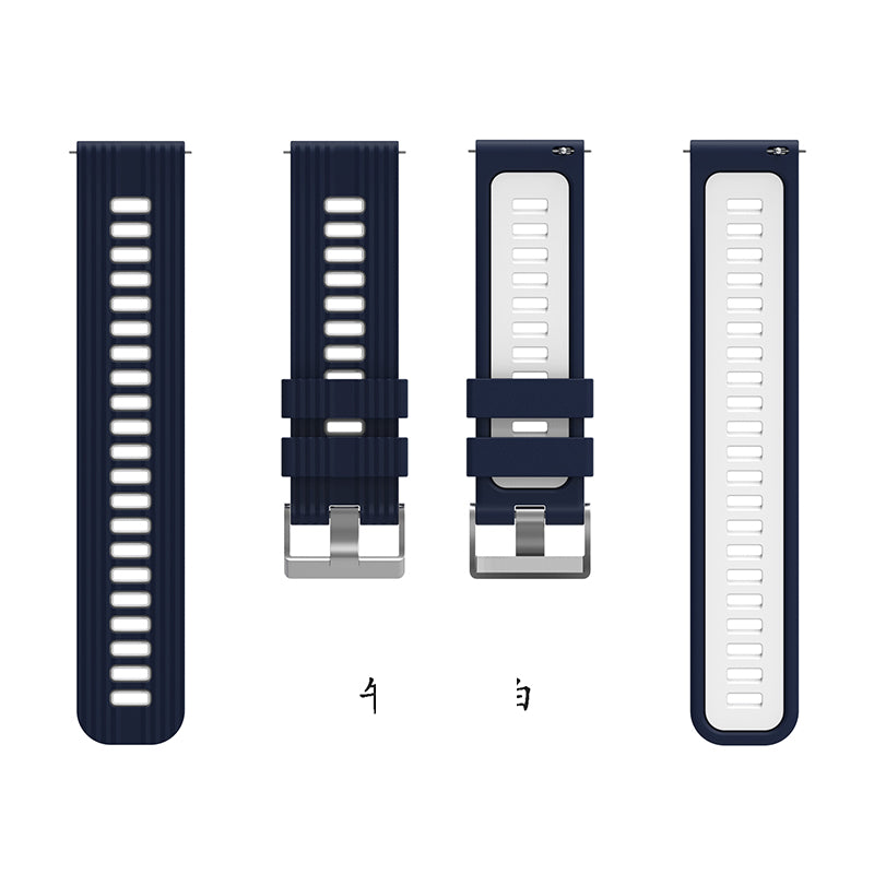 For Huawei Watch GT 3 (46mm) Dual Color 22mm Silicone Watch Strap Replacement Wrist Band