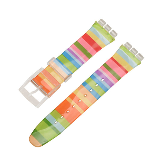 For Swatch Wrist Band Replacement Pattern Printed Silicone Adjustable Buckle Design Watch Strap 17mm