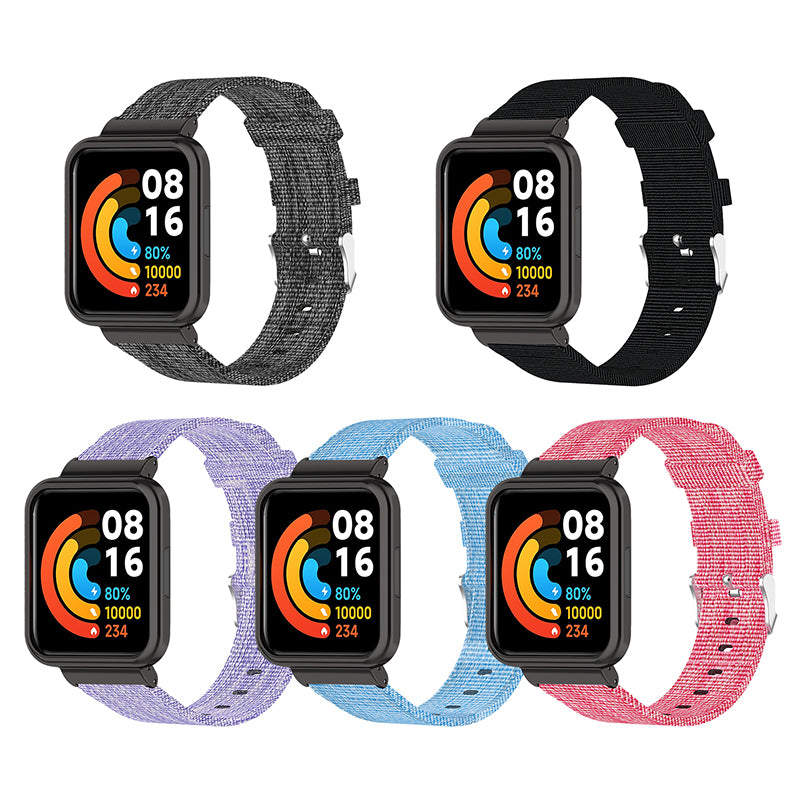 For Xiaomi Redmi Watch 2 Lite Strap Nylon Canvas Watch Band Replacement Breathable Wristband