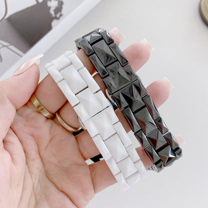 For Huawei Watch GT3 46mm/Xiaomi Haylou RS3 22mm Universal Rhombus Grid Design Ceramic Watch Strap Wrist Band