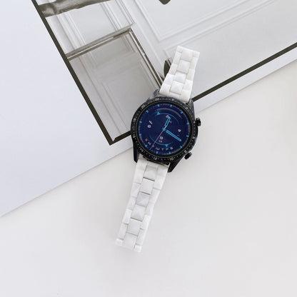 For Huawei Watch GT3 46mm/Xiaomi Haylou RS3 22mm Universal Rhombus Grid Design Ceramic Watch Strap Wrist Band