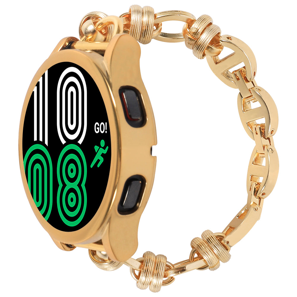 For Huawei Watch GT3 42mm/Samsung Galaxy Watch 4/4 Classic 20mm Universal Threaded Metal Chain Strap Replacement Watchband
