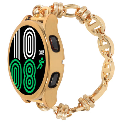 For Huawei Watch GT3 42mm/Samsung Galaxy Watch 4/4 Classic 20mm Universal Threaded Metal Chain Strap Replacement Watchband