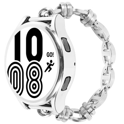 For Huawei Watch GT3 42mm/Samsung Galaxy Watch 4/4 Classic 20mm Universal Threaded Metal Chain Strap Replacement Watchband