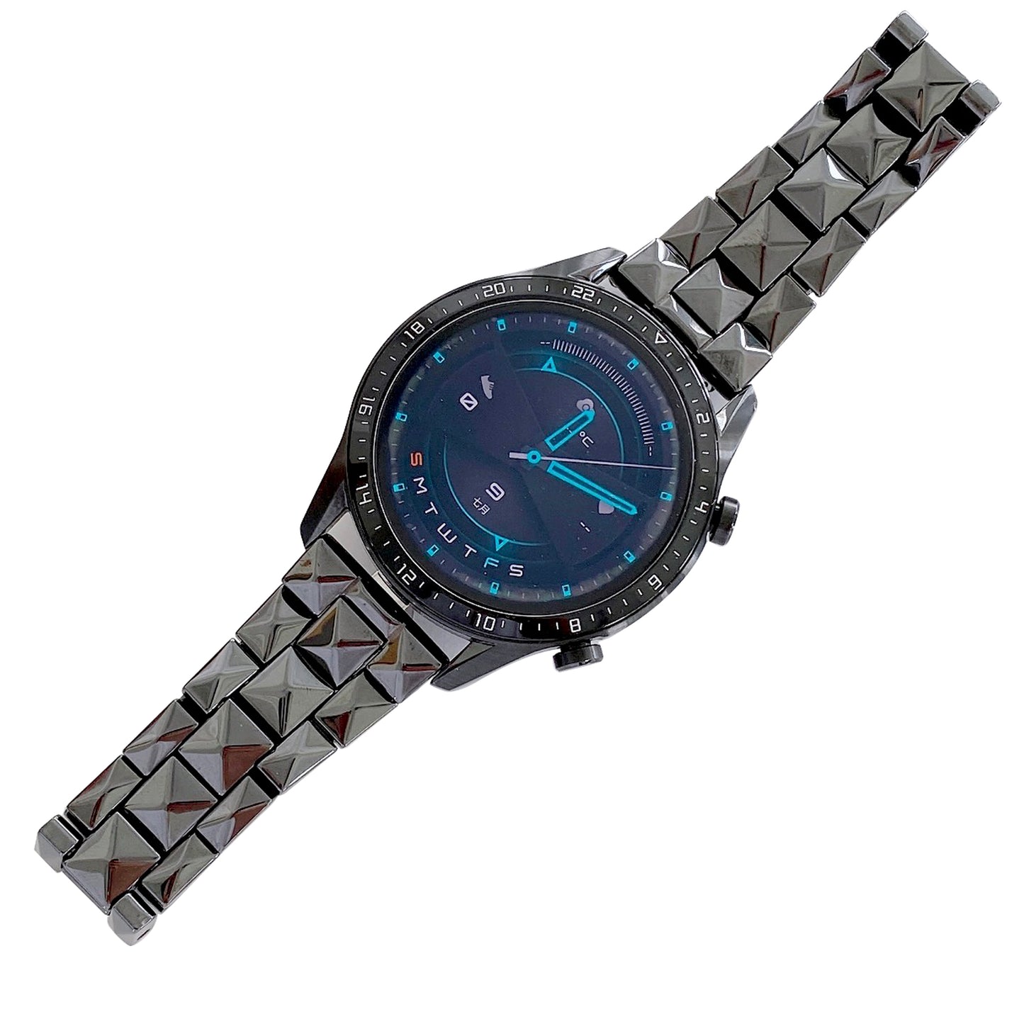 For Huawei Watch GT 3 42mm/Samsung Galaxy Watch4/Watch4 Classic 46mm/42mm Rhombus Grid Design Ceramic Watch Strap Wrist Band 20mm