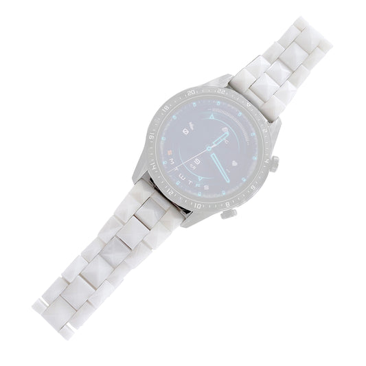 For Huawei Watch GT 3 42mm/Samsung Galaxy Watch4/Watch4 Classic 46mm/42mm Rhombus Grid Design Ceramic Watch Strap Wrist Band 20mm
