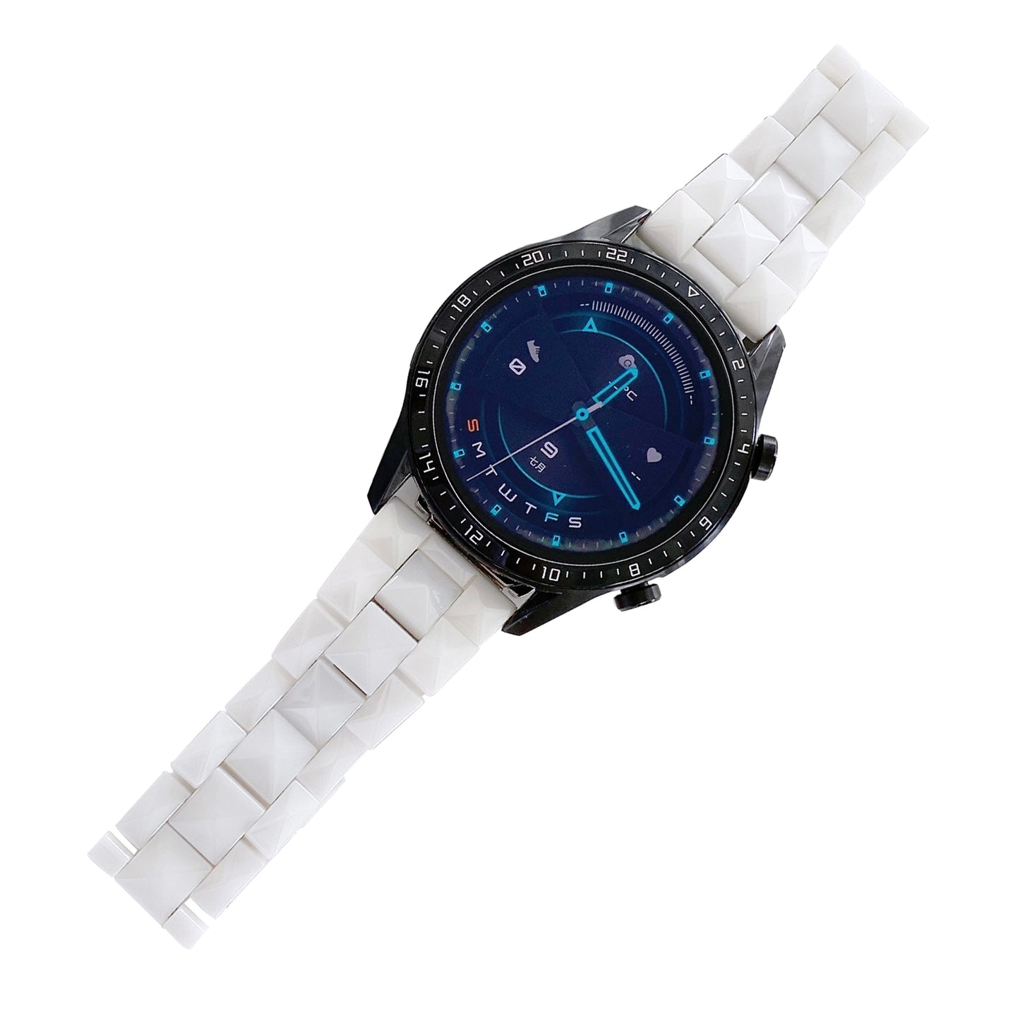 For Huawei Watch GT 3 42mm/Samsung Galaxy Watch4/Watch4 Classic 46mm/42mm Rhombus Grid Design Ceramic Watch Strap Wrist Band 20mm